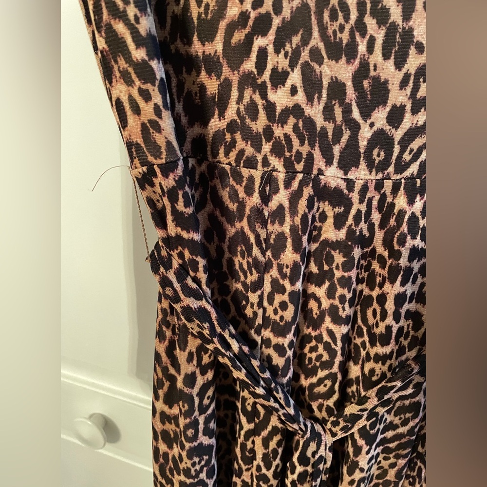 NWT Anne Klein Mesh Tie Waist Midi Dress - Picture 5 of 9